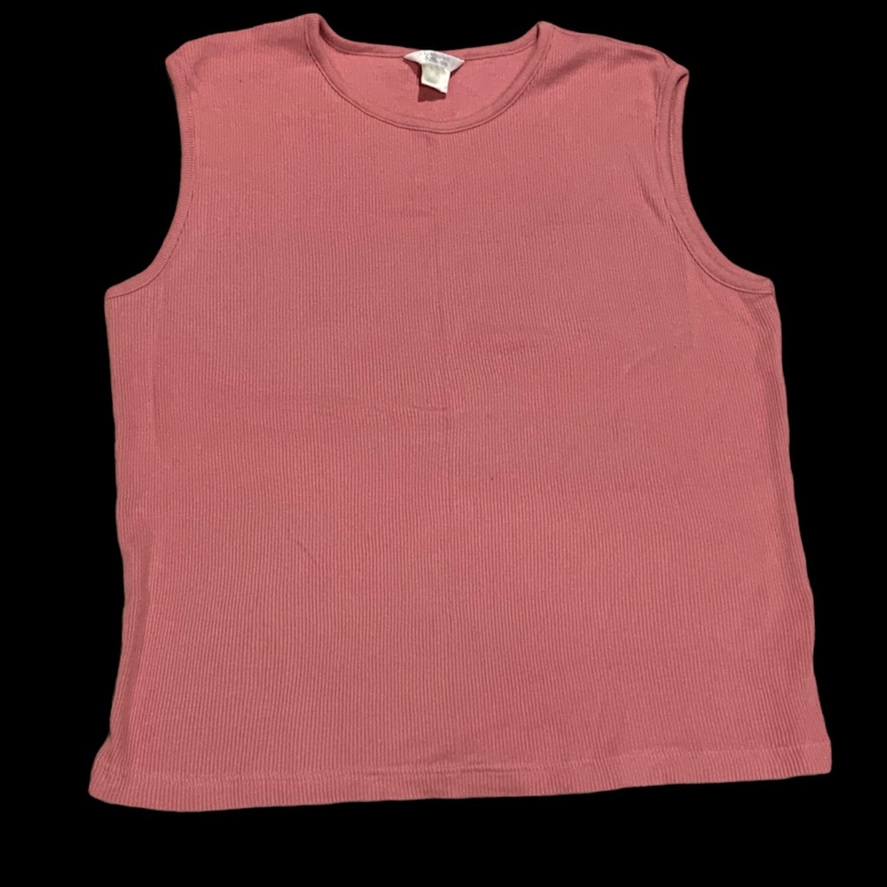 Salmon Pink Textured Tank Top
